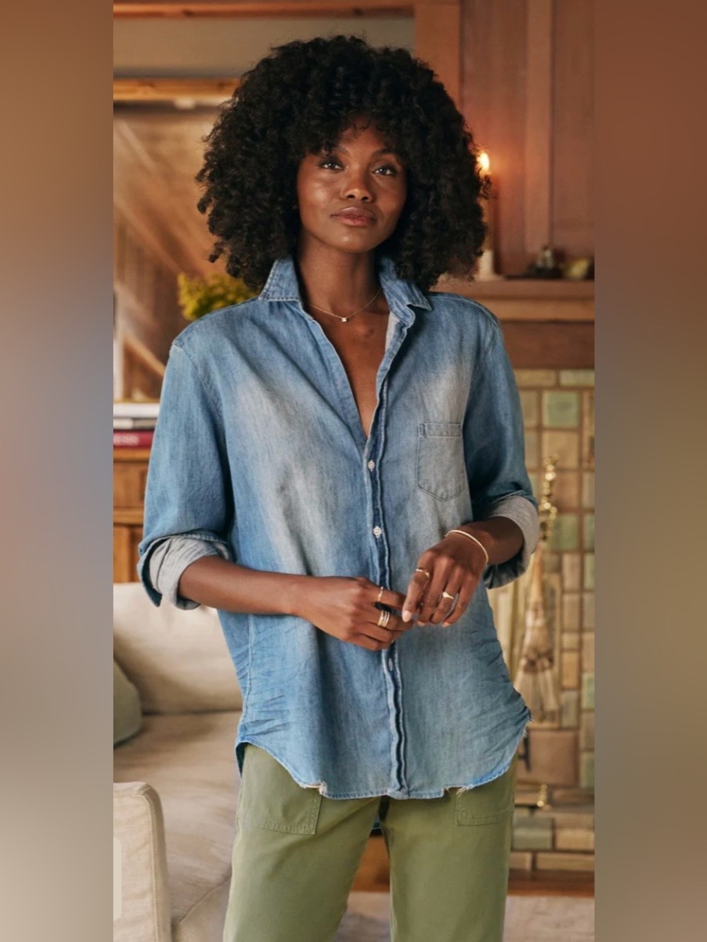 Frank & Eileen EILEEN Relaxed Button-Up Shirt Women’s Size M